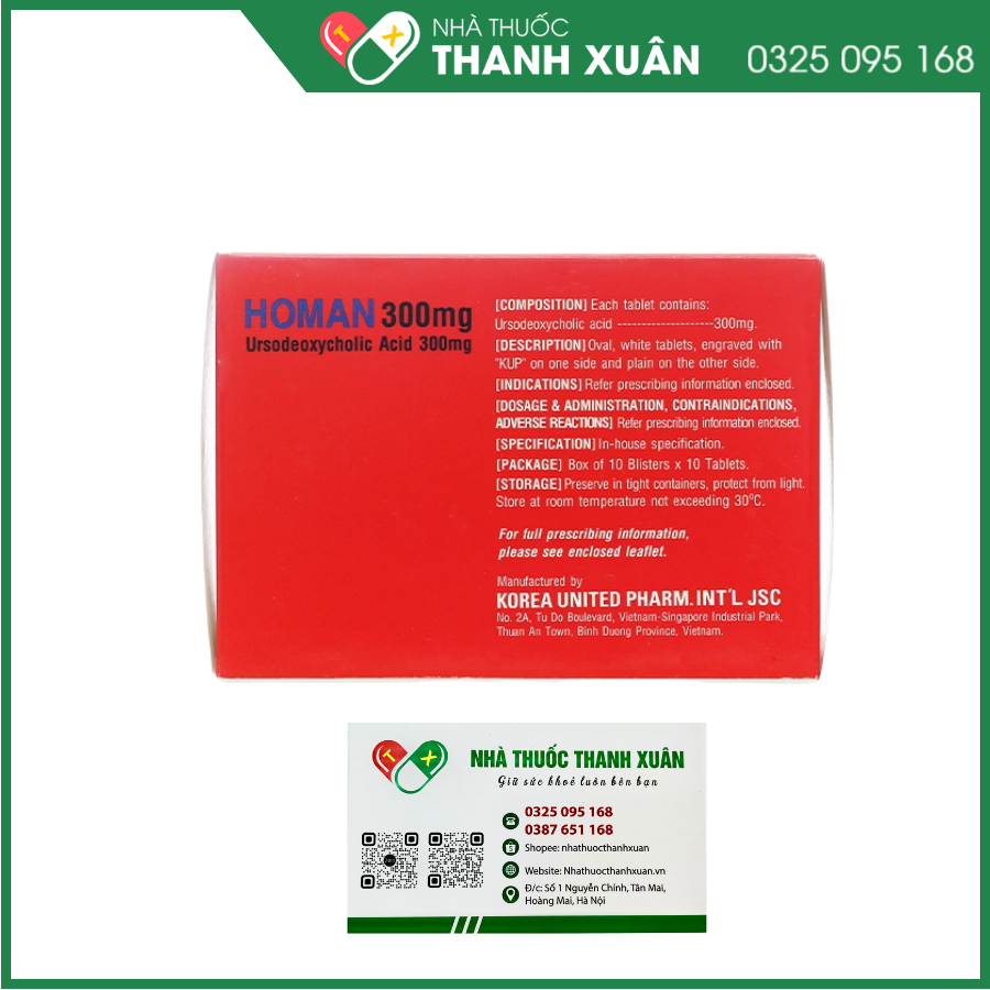 Homan 300mg trị xơ gan ứ mật nguyên phát